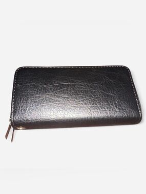 Black Leather Double Zip Wallet - NWOT